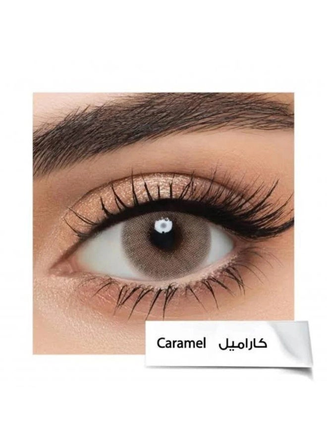 لينس.مي Lens Me Caramel, for 6 months use, pack of 2 lenses (3.00-), colored contact lenses, cosmetic contact lenses - Image 4